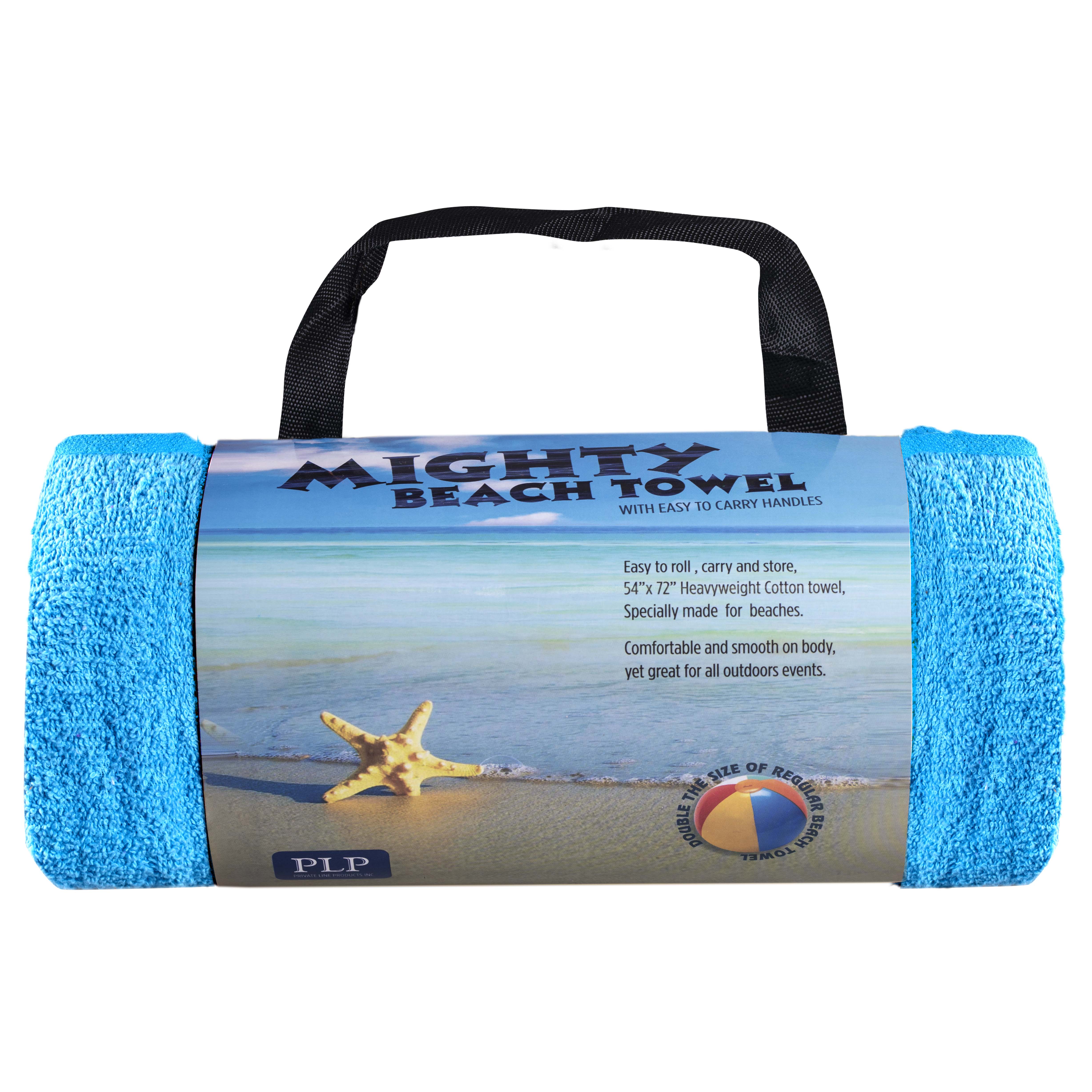 Blue Microfiber Beach Towel - Super Thick and Absorbent