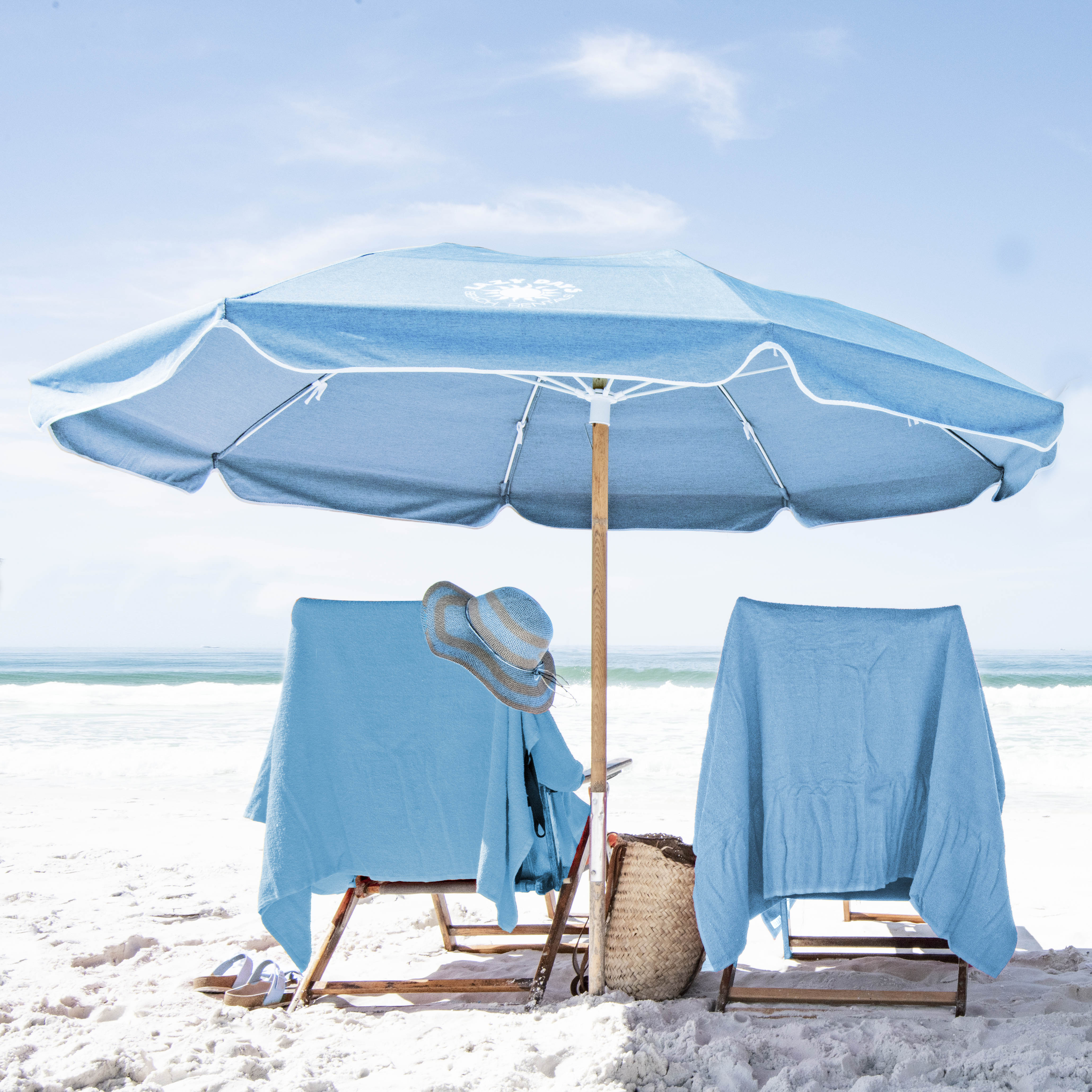 Blue Microfiber Beach Towel - Super Thick and Absorbent