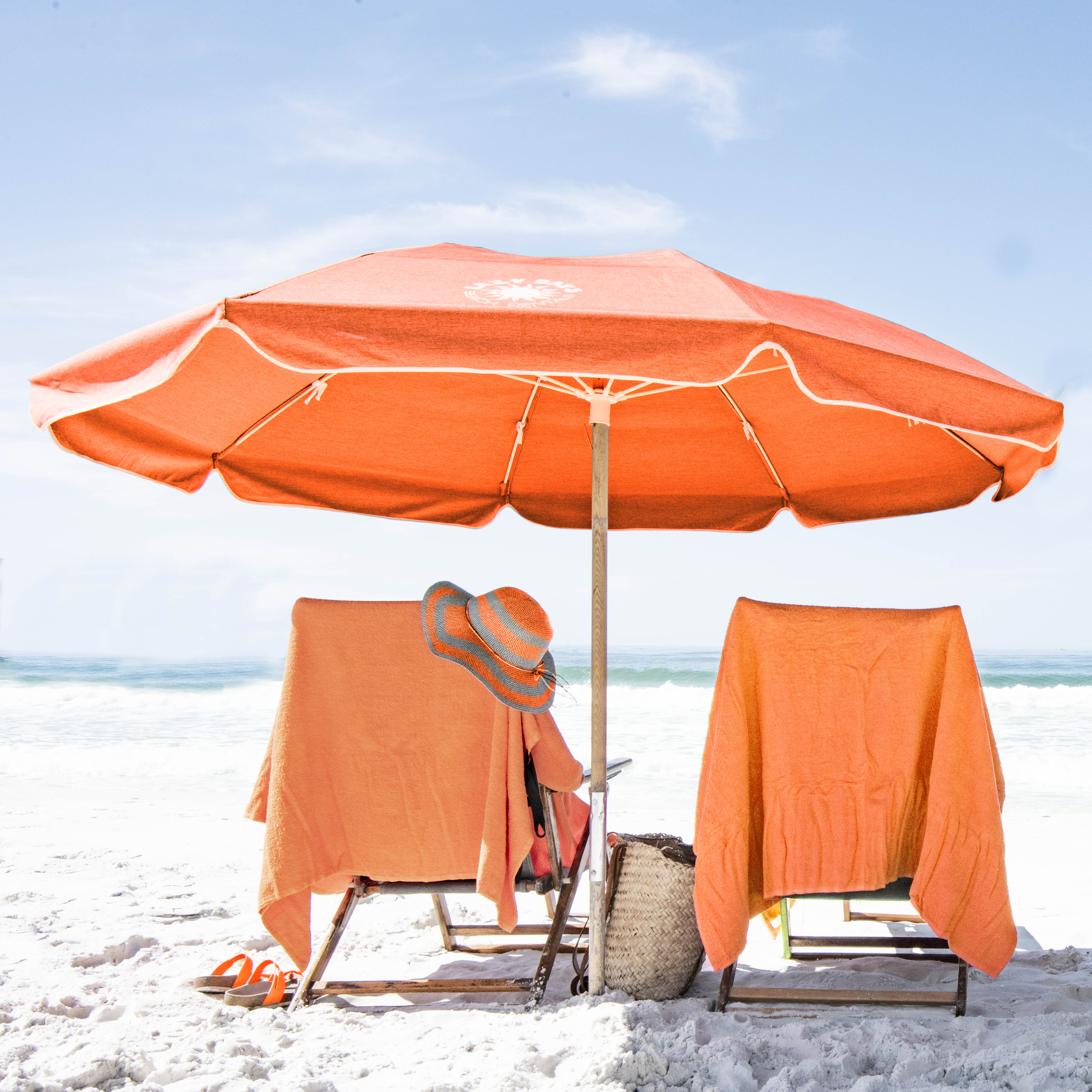 Orange Microfiber Beach Towel - Super Thick and Absorbent