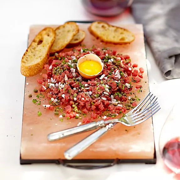 Himalayan Pink Salt Block & Metal Tray Set